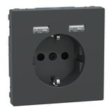Merten Schutzkontakt Steckdose mit USB Ladegerät anthrazit, Retail