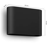 Philips HUE White & Color Ambiance Dymera Wandleuchte, LED-Leuchte schwarz