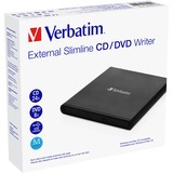 Verbatim Externer Slimline CD-DVD-Brenner schwarz, USB-A 2.0