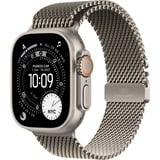 Apple Watch Ultra 3, Smartwatch titan, 49 mm, Milanaise Armband Titan Natur S, Titangehäuse, Cellular