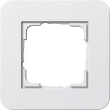 Gira Abdeckrahmen einfach mit Trägerrahmen, glänzende Oberfläche, Kunststoff, Thermoplast weiß (glänzend), Retail