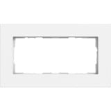 Gira Abdeckrahmen zwei fach Aluminium lackiert, Abdeckung weiß, Retail