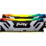 Kingston CU-DIMM 48 GB DDR5-8400 (2x 24 GB) Dual-Kit, Arbeitsspeicher silber/schwarz, KF584CU40RSAK2-48, FURY Renegade RGB, INTEL XMP