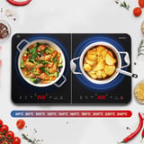 Medion LIFE Doppel-Induktionskochplatte MD18493  schwarz, 3.500 Watt, 2x Ø 20cm
