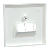 Merten Zentralplatte für Unterputz-Anwendung, 2-fach, passend für Universal-Anschluss-Einsätze weiß (glänzend), Retail