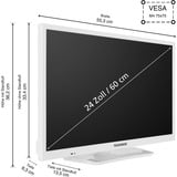 Telefunken XH24VP550M-W, LED-Fernseher 60 cm (24 Zoll), weiß, HD-Ready, Triple-Tuner, Mediaplayer