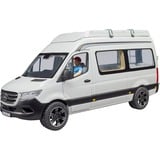 bruder Mercedes Benz Sprinter Camper mit Fahrer, Modellfahrzeug weiß/schwarz