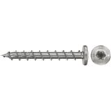 fischer Spanplattenschraube PowerFast II 6,0x50 Halbrundkopf TX 100 Stück, mit Vollgewinde, Edelstahl A2