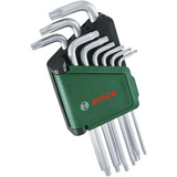 Bosch Torx Innensechskantschlüssel Set, 9-teilig, Schraubendreher grün/schwarz, Aufbewahrungsclip