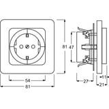 Busch-Jaeger Steckdose mit erhöhtem Berührungsschutz und Steckanschluss weiß, Retail