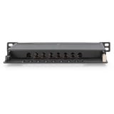 Digitus CAT 6A, Klasse EA Slim Patch Panel, 8 Port, Patchpanel schwarz, 0,5 HE, geschirmt