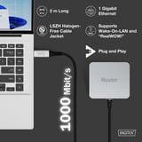 Digitus USB-A 3.2 Gen1 > RJ-45 Ethernet Kabel, 1Gbit/s, Adapter schwarz, 2 Meter, 10/100/1.000Mbit/s