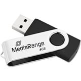 MediaRange USB 2.0 4GB, USB-Stick schwarz/silber, USB 2.0