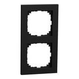 Merten Rahmen zweifach matt lackiert aus Thermoplast für Unterputzmontage, Schutzart IP20 schwarz (matt), Retail