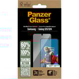 PanzerGlass Displayschutz Ultra-Wide Fit, Schutzfolie transparent, Samsung Galaxy S25 / S24, EasyAligner
