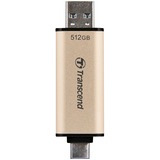 Transcend JetFlash 930C 512 GB, USB-Stick gold/schwarz, USB-A 3.2 Gen 1, USB-C 3.2 Gen 1