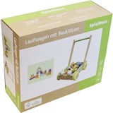 VEDES Laufwagen mit Bauklötzen, 20 Stück, Lauflernhilfe holz