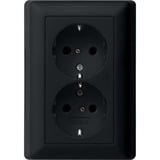 Gira Schutzkontakt-Steckdose 2-fach mit Vollplatte schwarz, Retail