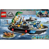 LEGO 76942 Jurassic World Flucht des Baryonyx, Konstruktionsspielzeug Spielzeug mit Schnellboot für Jungen und Mädchen, Geschenkideen für Kinder Dinosaurier Figuren