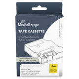 MediaRange Kunststoff-Schriftbandkassette, 12mm, 7m, laminiert, schwarz auf gelb kompatibel zu Dymo D1/45018/S0720580