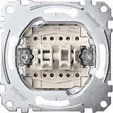 Merten Doppeltaster Einsatz zwei Wippen einpolig zehn Ampere zweihundertfünfzig Volt Wechselstrom Retail