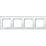 Merten Rahmen Glas vierfach für waagerechte und senkrechte Montage, Typ 489419 weiß (glänzend), Retail