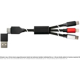 PYTHON 6-in-1 Ladekabel USB-C/USB-A > USB-C + Micro-USB + Lightning schwarz, 1,2 Meter