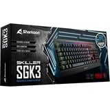 Sharkoon Skiller Mech SGK3 Mechanische Gaming Tastatur mit RGB-Beleuchtung, braune Schalter, N-Key-Rollover, 1000 Hz Polling Rate schwarz 