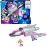 Spin Master Paw Patrol: Der Mighty Kinofilm, Skyes Deluxe Superhelden-Jet inkl. Skye Figur, Spielfahrzeug silber/rosa