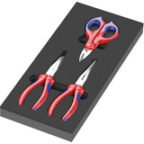 Wera 9781 Schaumstoffeinlage KNIPEX Zangen Set 2, 3‑teilig, Zangen-Set schwarz/grau, in Schaumstoffeinlage für Werkstattwagen