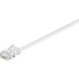 goobay Patchkabel RJ45 Stecker > RJ45 Stecker CAT.6 U/UTP weiß, 15 Meter, Flachkabel