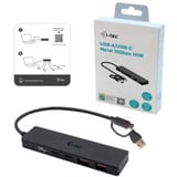 i-tec USB-C Metal HUB 2x USB 3.0 + 2x USB-C, USB-Hub schwarz