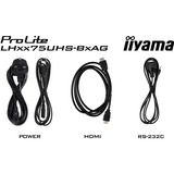 iiyama ProLite LH7575UHS-B2AG, Public Display schwarz (matt), UltraHD/4K, IPS, Lautsprecher, Daisy Chain