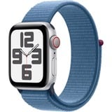 Apple Watch SE (2023), Smartwatch silber/blau, 40 mm, Sport Loop, Aluminium, Cellular