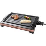 Bestron BBQ-Tischgrill, Elektro-Grillplatte schwarz/kupfer, 2.000 Watt