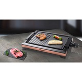 Bestron BBQ-Tischgrill, Elektro-Grillplatte schwarz/kupfer, 2.000 Watt