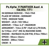 COBI Pz.Kpfw. V Panther Ausf. A, Konstruktionsspielzeug Maßstab 1:28