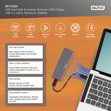 Digitus DA-71154 USB M.2 SSD , Laufwerksgehäuse aluminium, SATA 6 Gbps USB 3.1