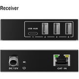 Digitus USB 3.2 Gen1 CAT Extender-Set, 5Gbps, 100 Meter, USB-Extender schwarz, Sendeeinheit + Empfängereinheit, 4 Ports: 3x USB-A, 1x USB-C