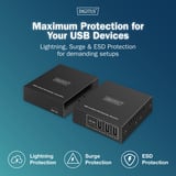 Digitus USB 3.2 Gen1 CAT Extender-Set, 5Gbps, 100 Meter, USB-Extender schwarz, Sendeeinheit + Empfängereinheit, 4 Ports: 3x USB-A, 1x USB-C