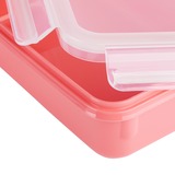 Emsa CLIP & CLOSE Color Frischhaltedose, 4-teiliges Set koralle/transparent, rechteckig, 4 Dosen + 4 Deckel