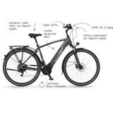 FISCHER Fahrrad Viator 5.0i Herren (2022), Pedelec grau, 50 cm Rahmen, 28"