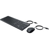 HP 150 Maus und Tastatur (kabelgebunden), Desktop-Set schwarz, DE-Layout