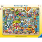 Ravensburger Kinderpuzzle Tierischer Spielzeugladen 35 Teile, Rahmenpuzzle