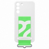 SAMSUNG Silicone Cover with Strap, Handyhülle weiß/grün, Samsung Galaxy S22+