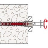 fischer Langschaftdübel DuoXpand 8x80 FUS hellgrau/rot, 50 Stück