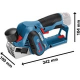 Bosch Professional Akku-Hobel GHO 12V-20 Professional, 12Volt, Elektrohobel blau/schwarz, 2x Li-Ionen Akku 3,0Ah