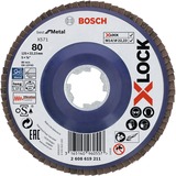 Bosch X-LOCK Fächerscheibe X571 Best for Metal, Ø 125mm, K80, Schleifscheibe Bohrung 22,23mm, gerade