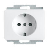 Busch-Jaeger Steckdosen-Einsatz Schutzkontakt mit erhöhtem Berührungsschutz, 2-polig, alpha Programm weiß (glänzend), Retail