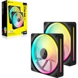 Corsair iCUE LINK LX140 RGB, Gehäuselüfter schwarz, 2er Pack, 140 mm